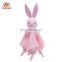 EN71 plush pink bunny baby comforter toys set