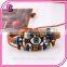 European fashion multilayer beaded eye leather adjustable bracelet