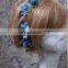Aidocrystal hot sale blue hair flower accessories,lace headpiece Bride Party Headwear