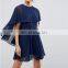 MIKA6034 Fashion Women Casual Chiffon Short Dress