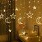 High Quality outdoor indoor moon& star curtain icicle string lights wholesale