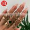 2021 Boho Vintage Ring Set Gold Knuckle Rings For Women Crystal Star Crescent Geometric Female Finger Rings Set Jewelry