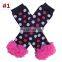 Polka dot Baby Ruffle Leg Warmers Toddler Chiffon Lace ruffle Knee pads leggings 5pairs /design