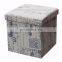 Customized Modern Butterfly Cotton Linen Folding Storage Bedroom Ottoman for Living Room Stool Cover