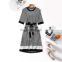 Summer 2020 new loose women's contrast color stripes mid-long short-sleeved ice silk knitted dress factory direct sales