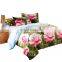 3D Bedding Set Reactive Printing 100% Polyester Pink Flowers Duvet Cover Set