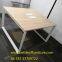 Two person face to face office desk workstation with cabinet