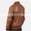 Fancy color pure leather men latest design leather jacket for men with zip closure type jacket