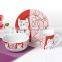 porcelain kids dinner set with hello kitty decal ceramic Set of 3pcs dinnerware set for childrencharge plate and egg cup