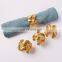 Luxe Braided Knotted Weave Gold Metal Napkin Rings
