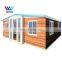 China 20 ft 40ft modern expandable container house with bathroom kitchen and solar panels
