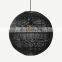 Round Rattan Lampshade Black rattan pendant light wicker ceiling light decor manufacturer