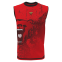 2022 custom red and black sleeveless t-shirts with black round neck