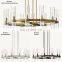 Modern copper industrial style chandelier lighting fixture clear glass shade for living dining room kitchen island foyer lobby