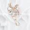 Korean Jewelry Clear Rhinestone Bowknot Crystal Tassel Brooch For Women