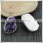 LFD-009P ~ Druzy Amethyst Stone Pave Rhinestone Crystal Pendants For Charms Necklace Jewelry Finding