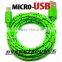 1m 2m 3m Braided Micro USB cable Data transfer and power charge For Android
