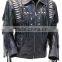 2015 New Fashion Bones And Braids Fringed Leather Jacket for Mens Motorbike Leather Jacket