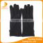 2016 fangle spandex velvet black gloves decorated with lovely leather flower