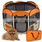 New 45" Medium Pet Cat Dog Orange Playpen Puppy Kennel Crate Free Carrying Bag