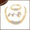 Fashionable Women's Crystal Dubai Gold Jewelry Set/
