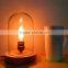 Antique brown finished wooden base cloche table lighting
