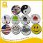 Golf ball marker with magnetic hat clips