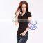 custom 100 viscose v-neck t shirt women wholesale