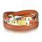 Custom handmade brown leather cuff bracelet with hook                        
                                                Quality Choice