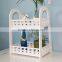 Small white plastic storage baskets with handle