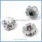 2 Strands 925 Sterling Silver Micro Pave Zircon Flower Box Clasps Gemstone Bracelet Necklace Connector Charm SC-CZ028