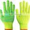 10guage yellow cotton points pvc dotted gloves