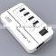 20W 4 Port Multiple USB Family-sized Desktop Rapid Charger Multi Travel Power Adapter for USB-Charged Devices(Black)
