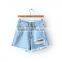 lady clothing burn out fabric women girls fashion denim shorts