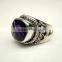 Amethyst Cut 925 Sterling Silver Ring, Cushion Purple Gemstone Ring, Designer Oxidized Silver Handmade Ring