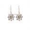 Sliver Plated Drop Dandelion Shaped Dangle Earring Vintage Jewelry