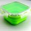 M size Square shaped non-stick silicone food storage container/collapsible silicone container