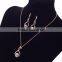 New Arrival Elegant Bridal Wedding Gold Crystal Jewelry Set Pendant& Earrings Set