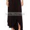 Asymmetrical hem latest long skirt design cotton women skirt 2015