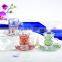 Beautiful decal glass tea cup saucer set