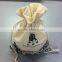 organic cotton drawstring bags/cotton fabric bag