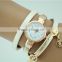 factory price women long PU leather strap watch quartz wrist beauty lady watch pendant