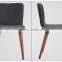 black fabric wooden dining chairs