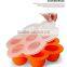 Silicone Baby Food Storage freezer tray container with clip-on lid,silicone storage container for hom