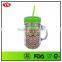 Double walled plastic Lemonade mason jars with straw 20 oz