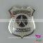 Zinc alloy police badge silvery metal service badge sexy uniform accessories