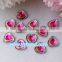 High Quality 14MM Heart Crystal Rhinestone Resin Beads Flat Back Beads Without Hole
