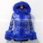 2016 new wholesale price blue down parka jacket for girls