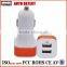 Car Charger Adaptor Bullet Dual Mini USB 2-Port for Samsung Apple iPhone 4 S 5