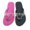 2015 low price new design injected pvc strap basic PE slippers for women